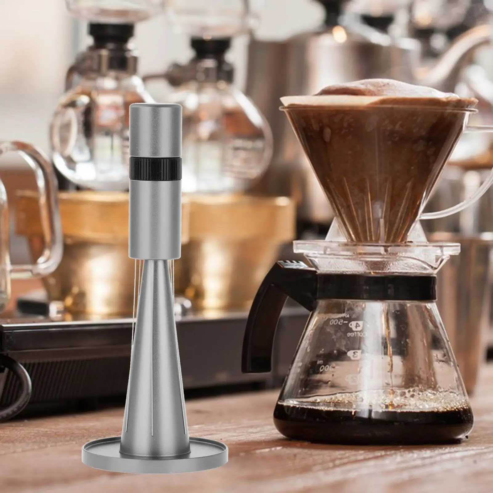 Professional coffee Stirrer Tamper Needle with Stand Espresso Distribution Coffee Stirring Tamper Powder Distributor