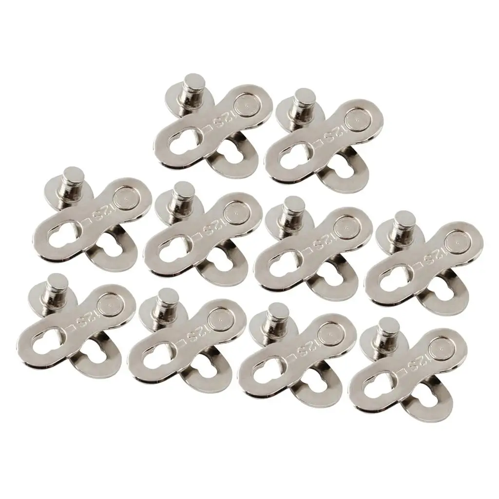 10 Pairs of Steel Bicycle Chain Connectors 12  Chain  Silver