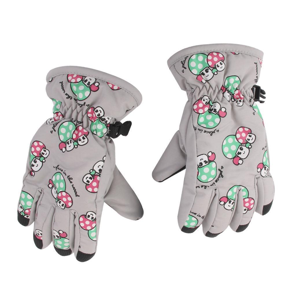 Winter Warm Waterproof Windproof Anti-slip Ski Gloves For 2-4 Yrs Kids