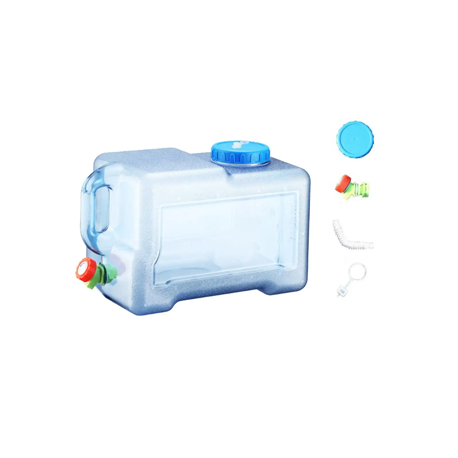 Portable Water Container with Faucet Water Bucket Sturdy for Hiking Backpack