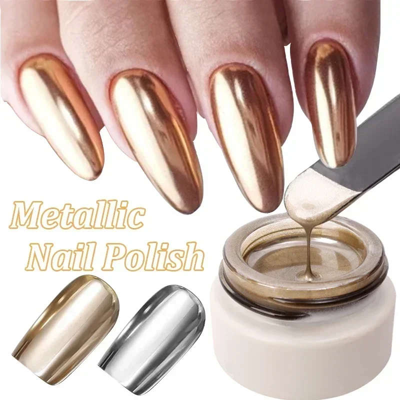 Best of 8ml Metallic Painting Gel Polish Soak Off Gel Nail Polish Flower Gold Silver Mirror Effect Glitter UV Gel Nail Art Decorations Reviews & Tips