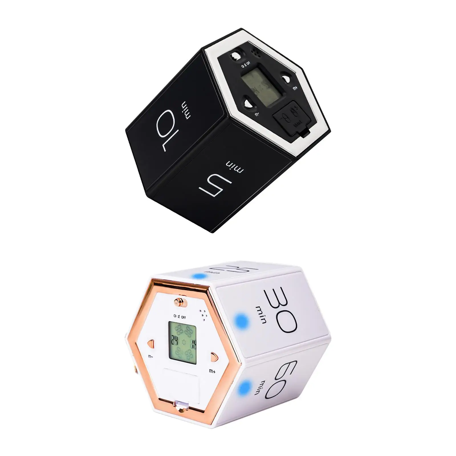 Hexagon Timer LED Display Kitchen Timer Digital for Office Baking Adults