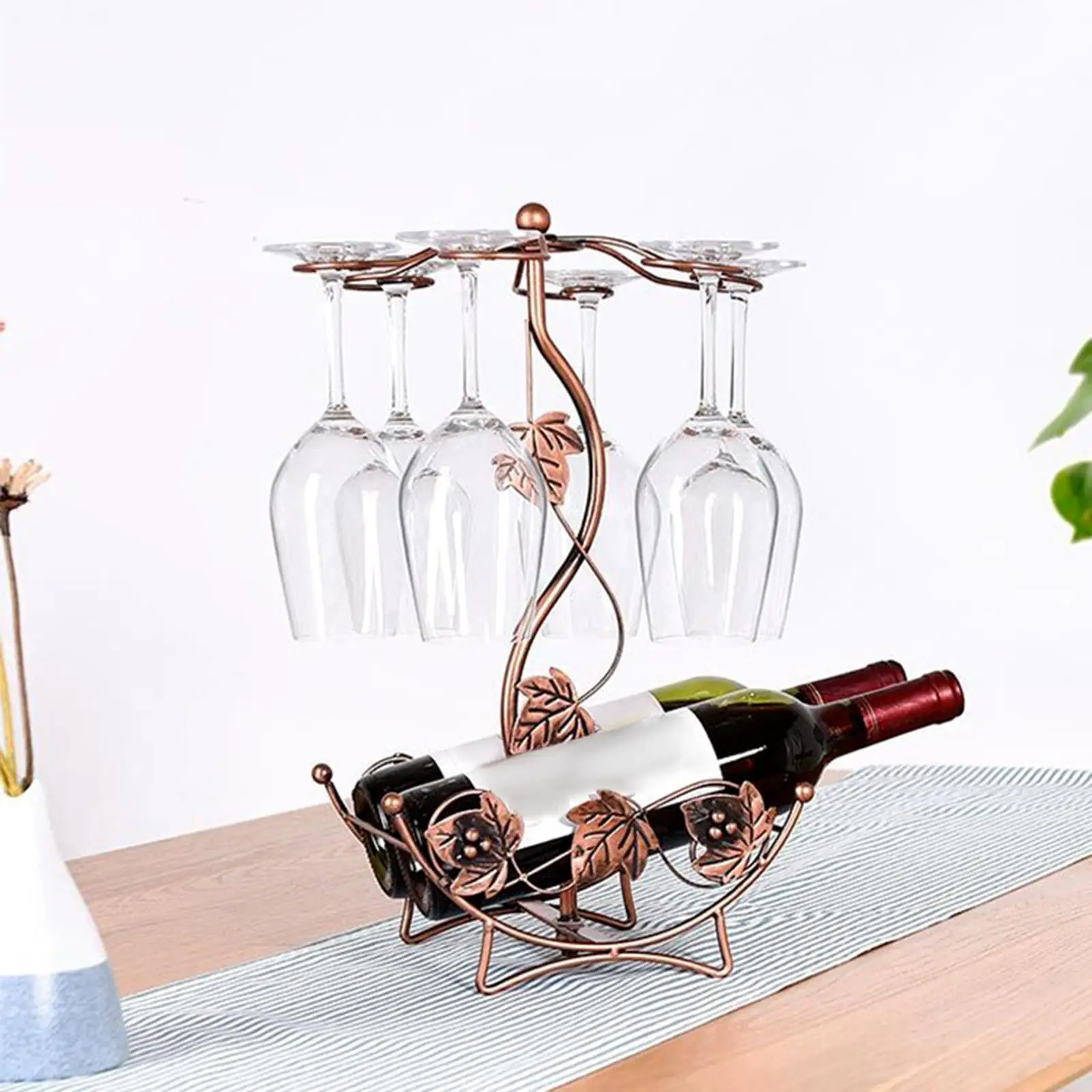 Iron Bottle Storage Bracket Holder Stand for Countertop Tabletop