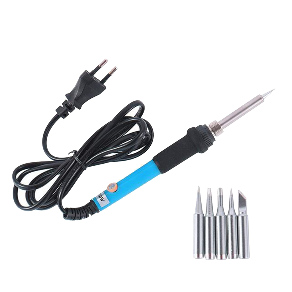 60W Adjustable Temperature Electric Welding Soldering Iron Tools 5 Tips 220V