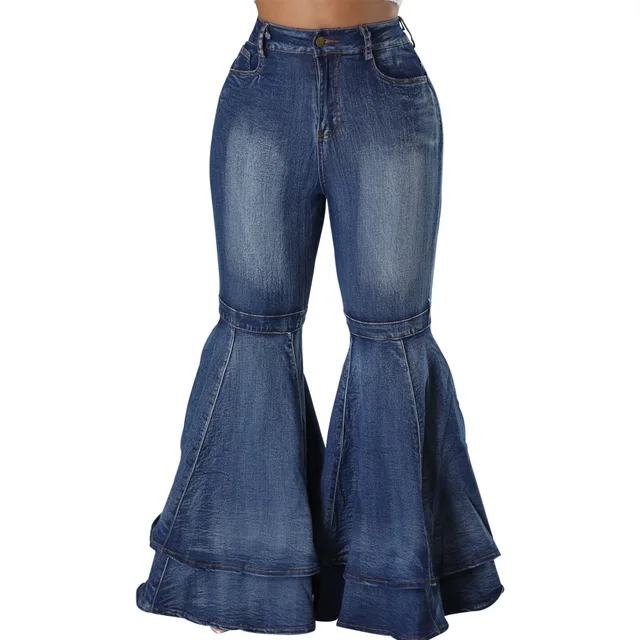 Bell Bottoms Ripped Flare Jeans For Women Back Hollow Out Patchwork Hole  Jeans SALE!