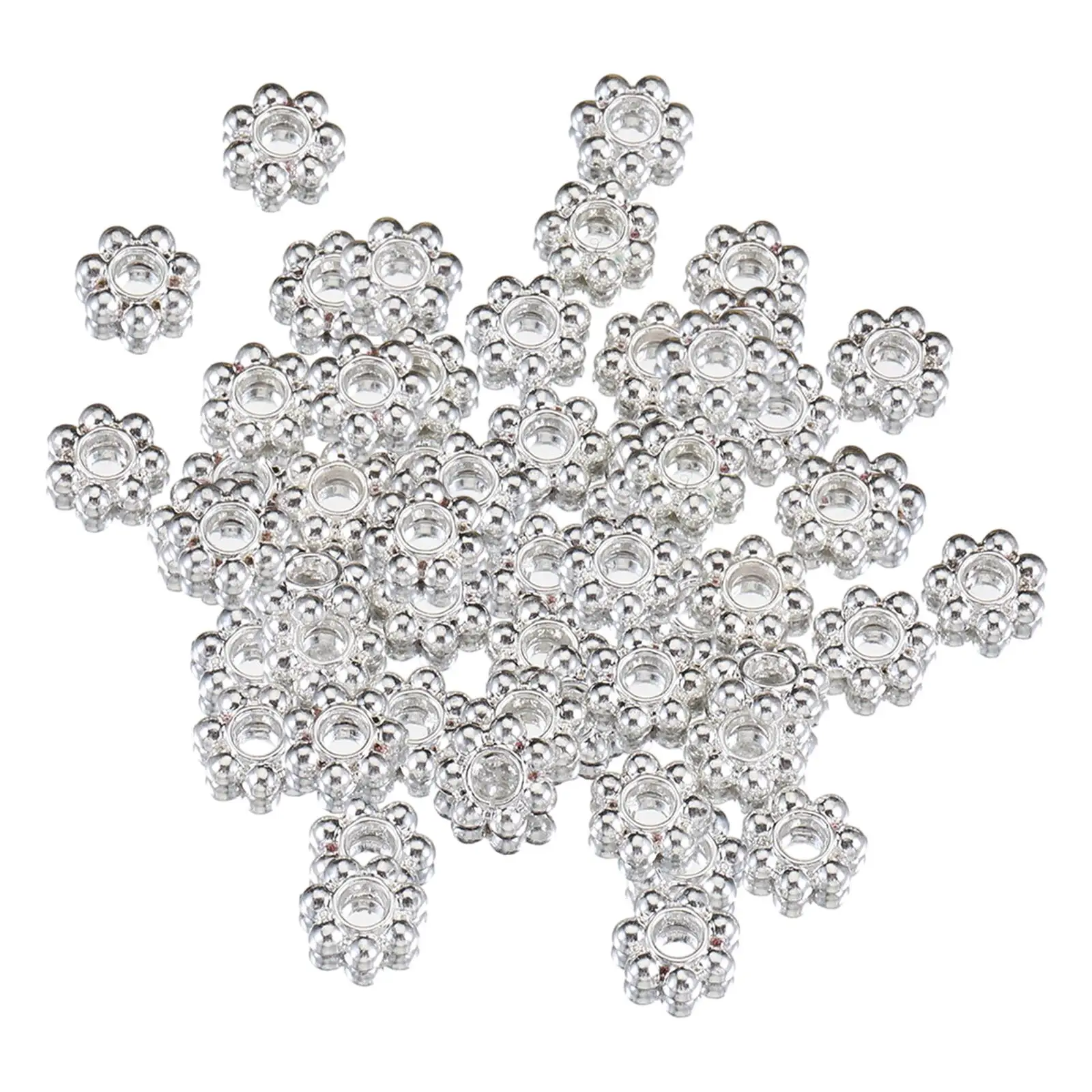 200Pcs Snowflake Spacer Beads Set DIY Snowflake Beads Loose Beads for Jewelry Making Findings Headband Clothes Necklace Pendants