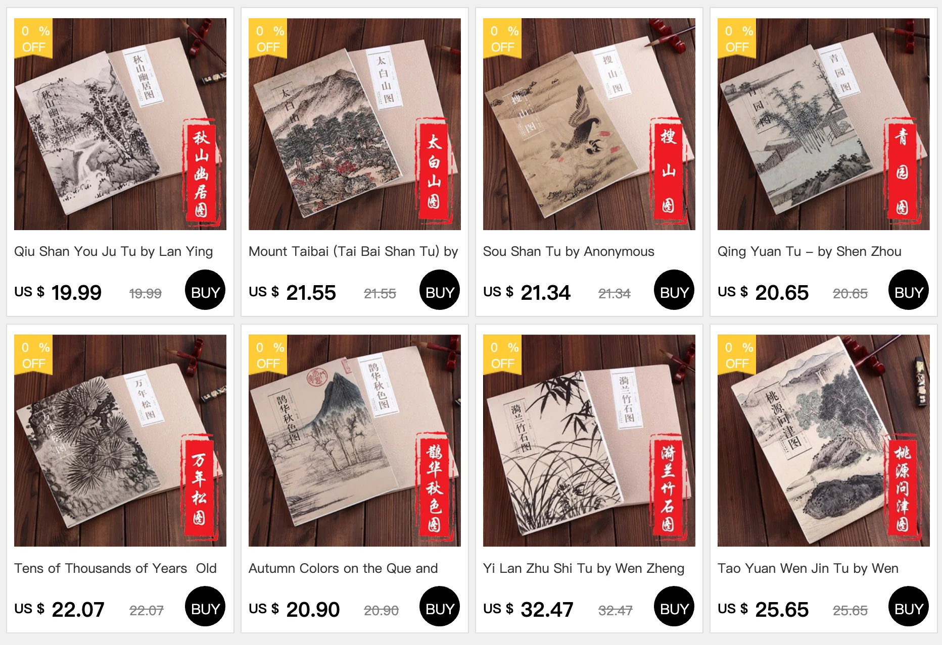 Livros de arte tradicional chinês de pintura