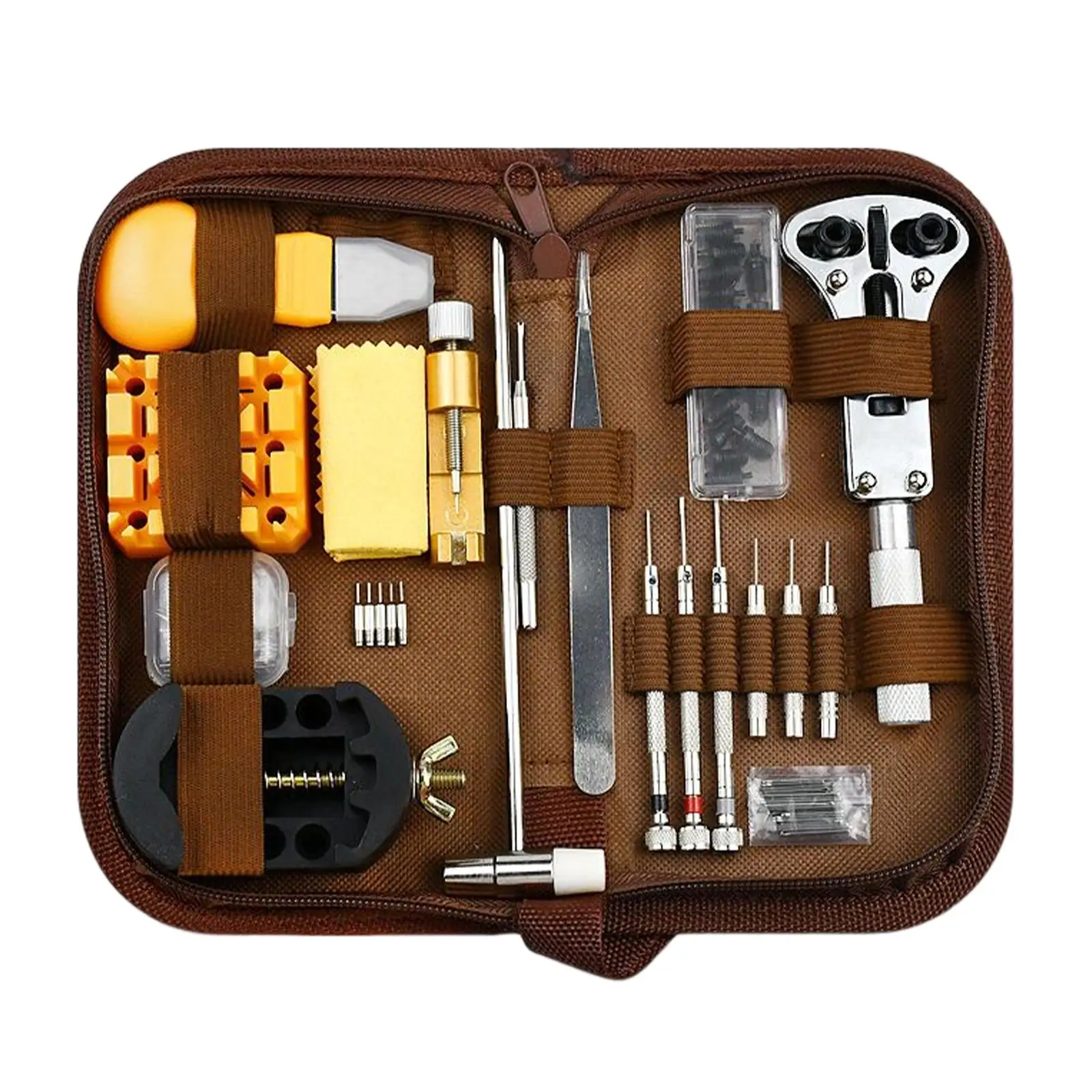 168 Pieces Watch Repair Tool Kit Multifunctional Portable Tweezers Spring Bar Carrying Case Adjust 5 Extra Pins Link Pin Removal