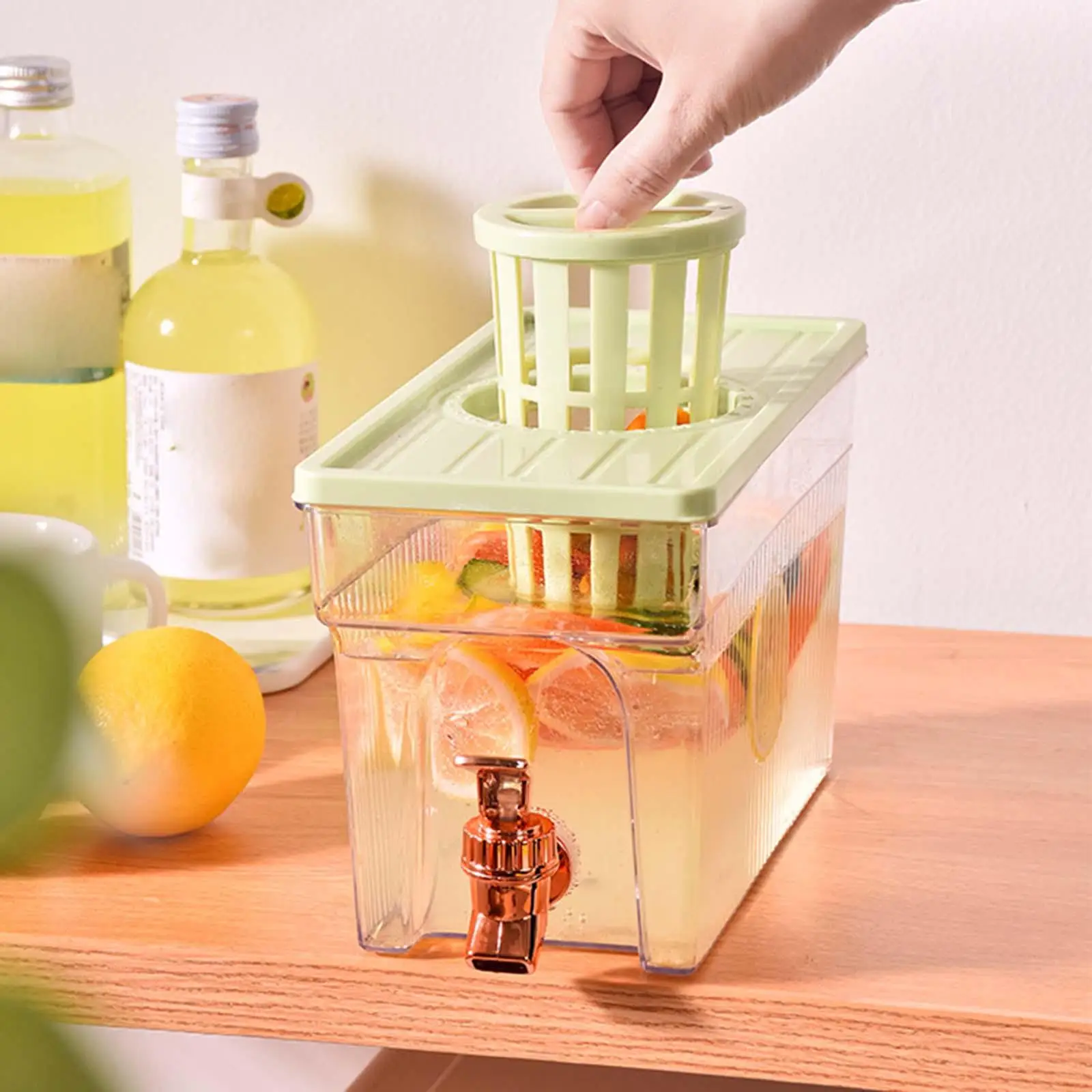 Plastic Water Jug Fruit Teapot Lemonade Bucket Drink Container 3L Large Capacity Drinks Dispenser for Fridge  Party Bar