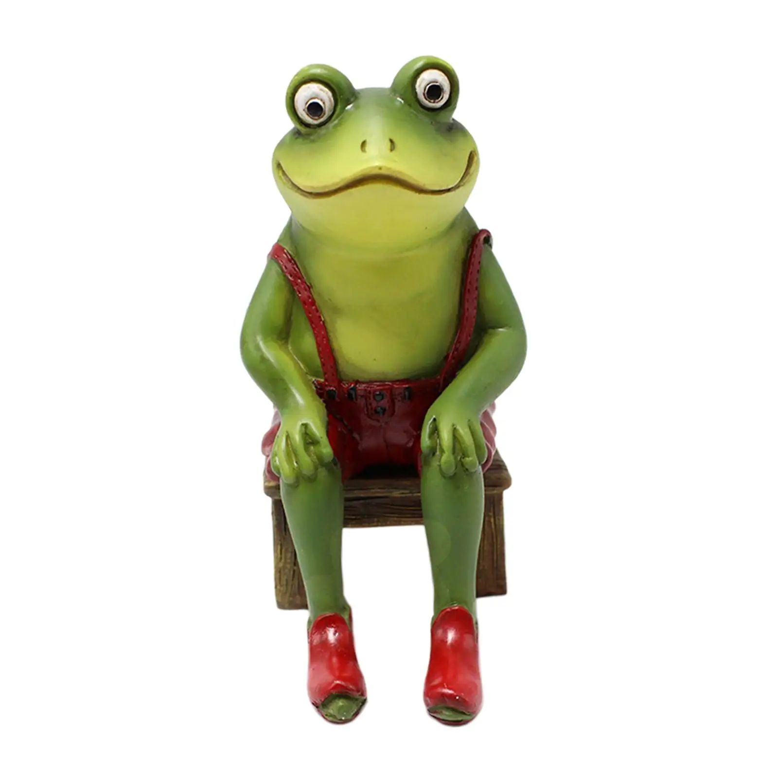 Novelty Frog Figurine Craft Sculpture for Tabletop Bedroom Decorations
