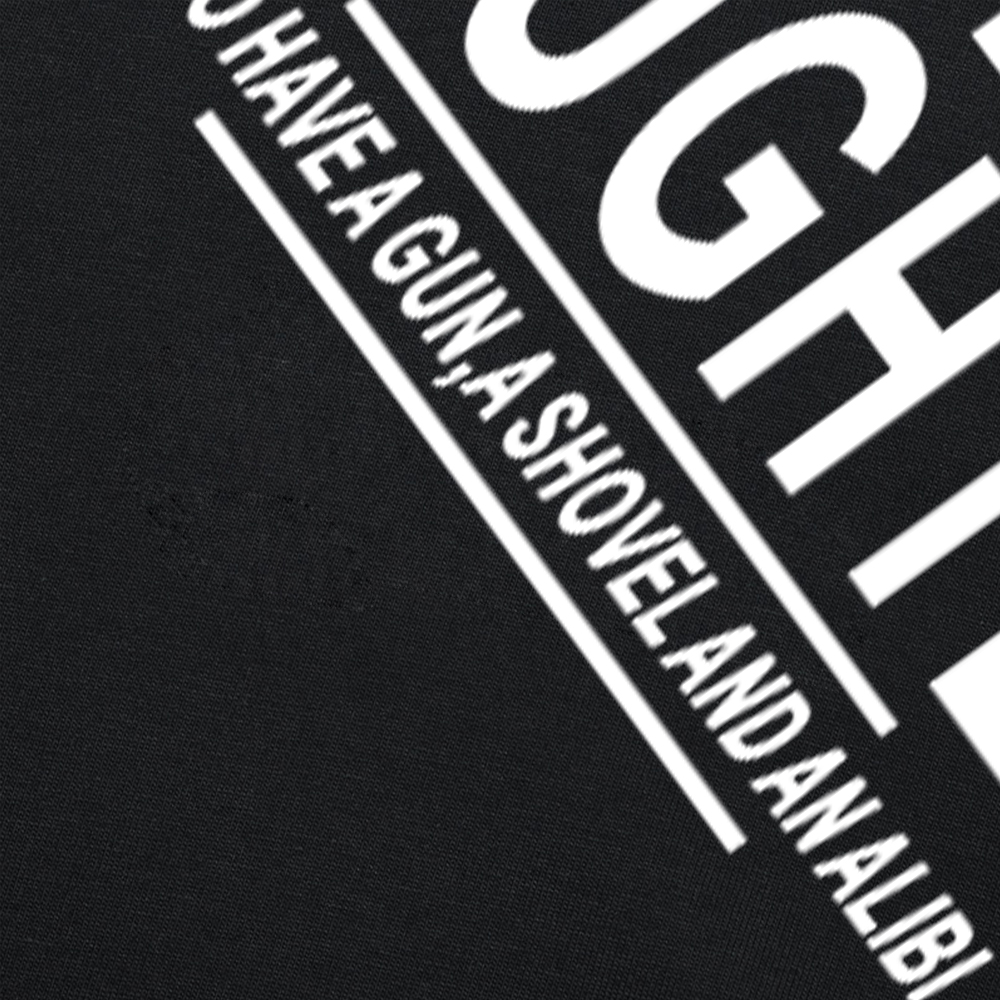 Neuheit Super Schöne Tochter Slogan T Shirt Gun Alibi Freund Warnung Witz Grafik Baumwolle Streetwear Geschenk Sommer T-shirt – Detail 4