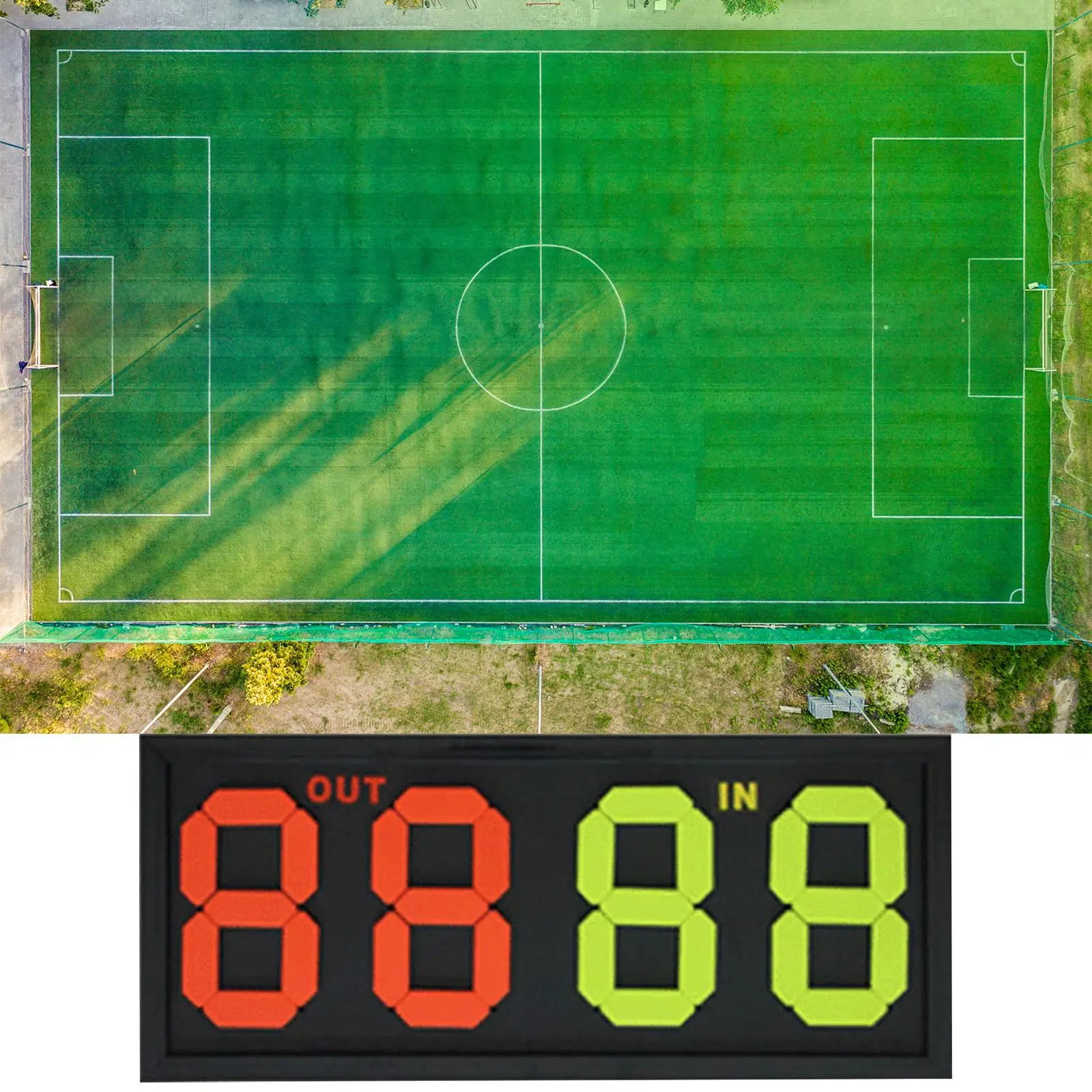 Football Soccer Manual Substitution Board Card 4 digits Fluorescent Display