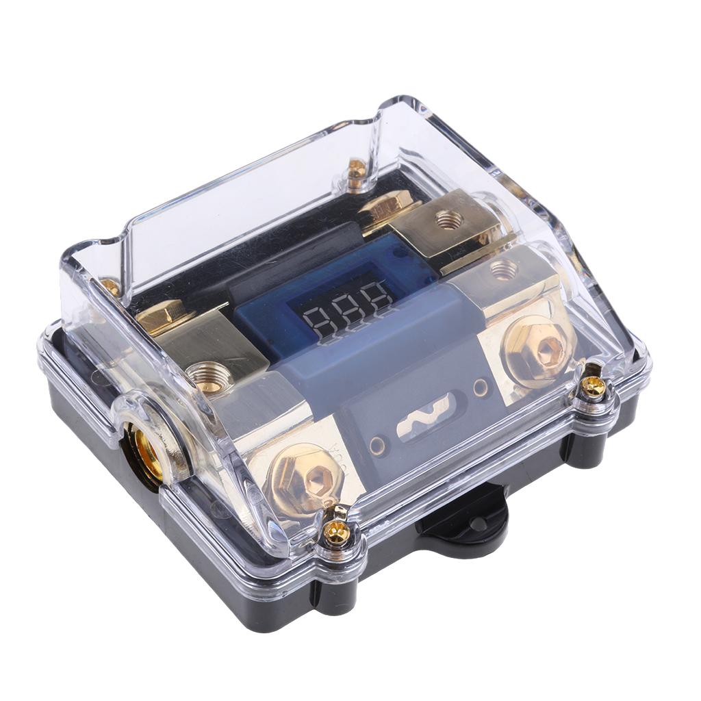 Car Speaker 2 Way Digital Fuse Block 100A Distribution Holder Gold Plate New