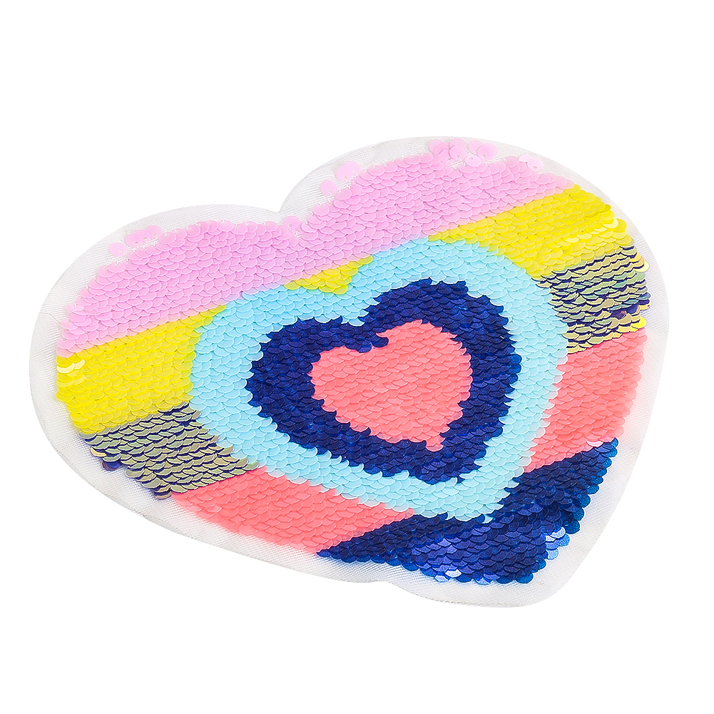 1PC Große Regenbogen Herz Nagel Glitter Patch kinder Mantel Zeigen Dekorative Zubehör DIY Bekleidung Nähen Sammelalbum Liefert – Detail 2