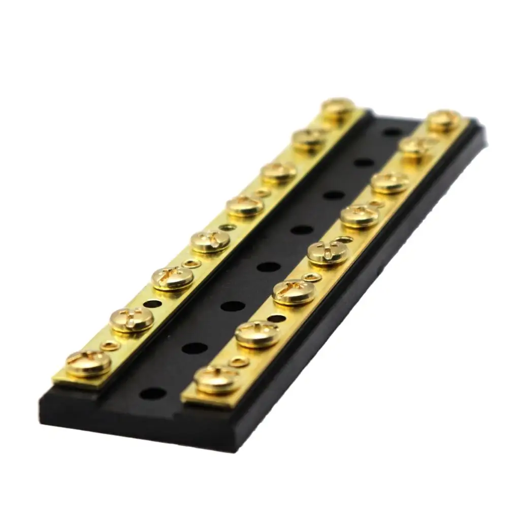 Brass Dual 8 Bus Bar Power Distribution Block 60A DC 32V for Cars Truck Ship