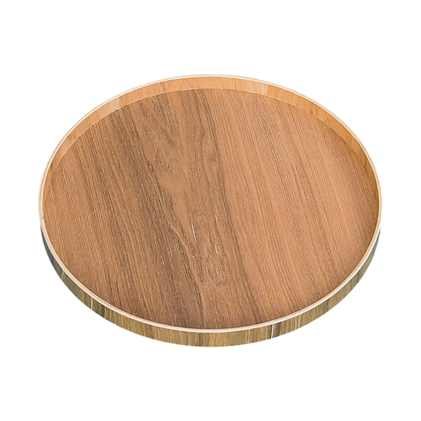 Round Serving Tray Multipurpose Farmhouse Decorative Tray Fruit Plate for Home Kitchen Countertop Dining Table Bathroom Pantry