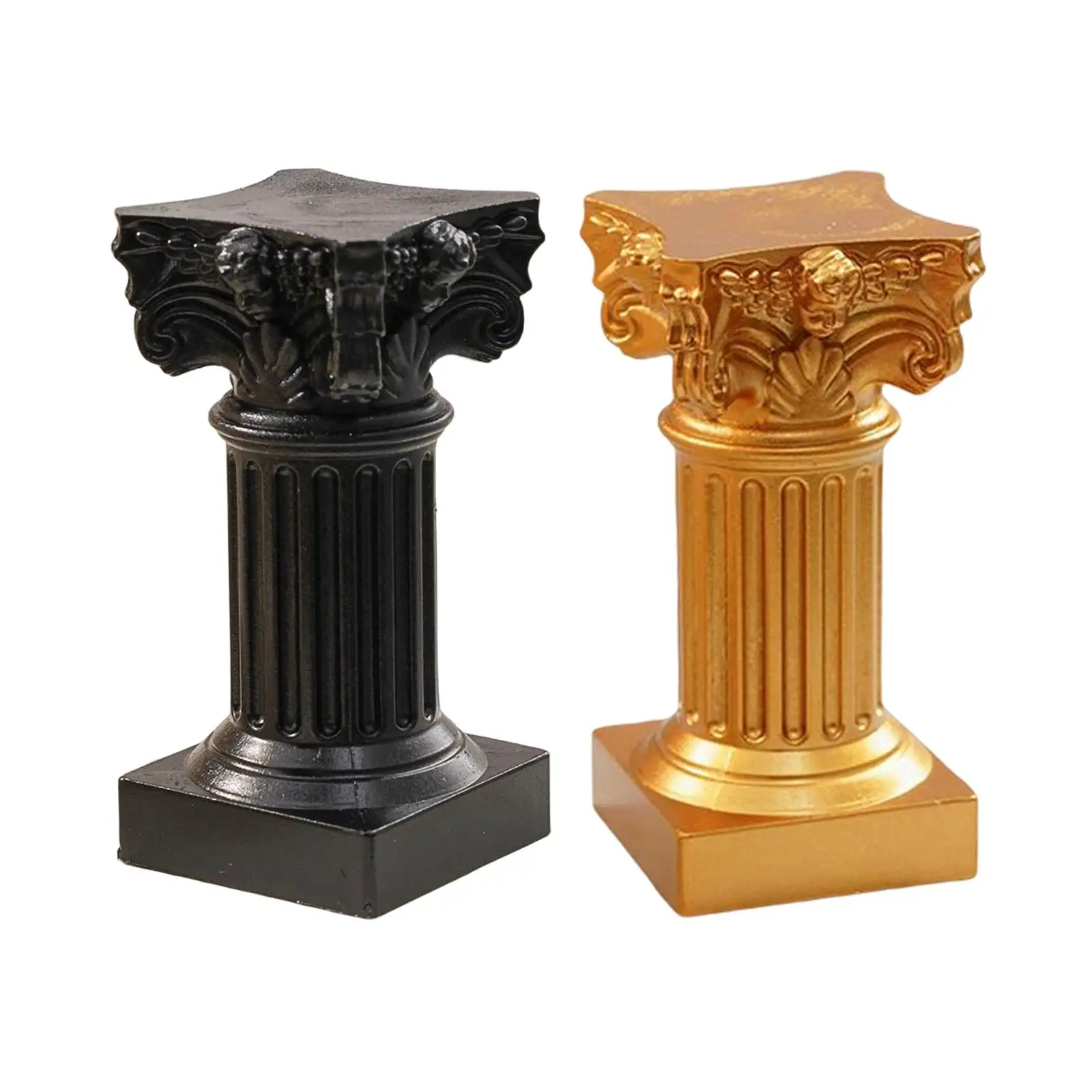 Roman Pillar Statue ABS Resin Pedestal Candlestick Candelabra Candle Holder Stand Figurine Sculpture Outdoor Garden Layout Decor