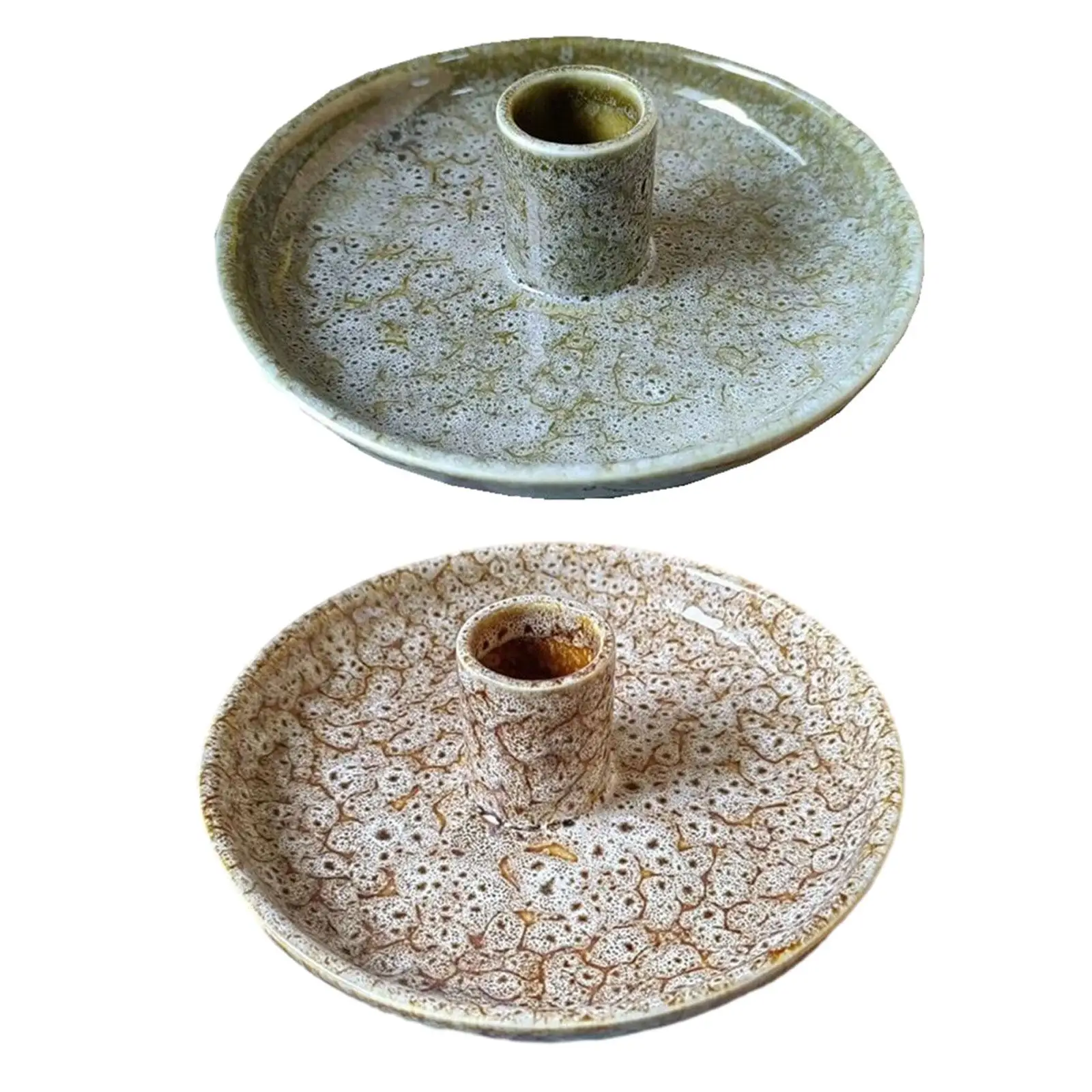 Candle Holder Ceramic Taper Candlestick for Festival Fireplace Living Room
