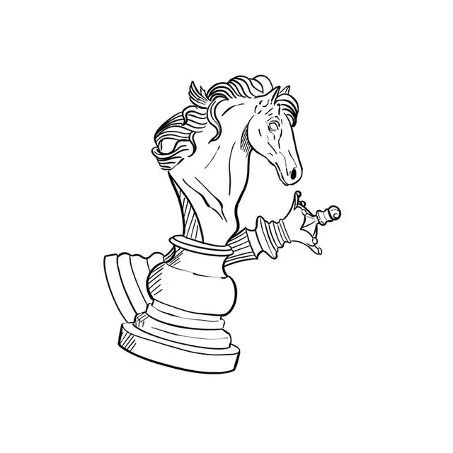 Nervo Tattoo - Flash peça de xadrez, cavalo 🐴 que rolou