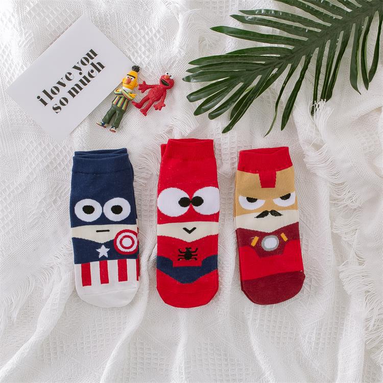 Description Picture 3 of item34-39 Women Harajuku Socks Hip Hop Ankle Socks Unisex Socks Ninja Cartoon Women Socks Short Novelty Sokken