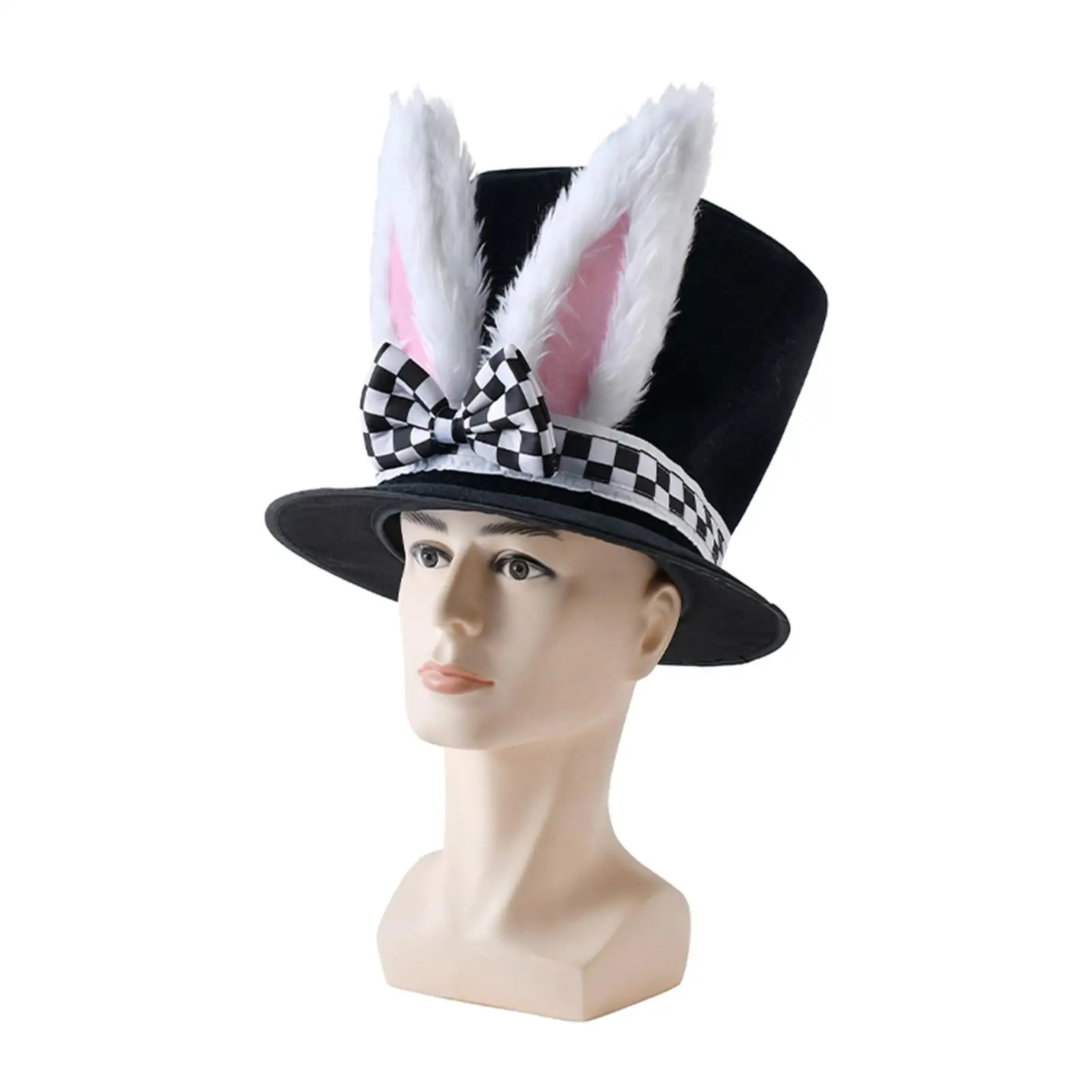 Man Velvet Bunny Ear Top Hat Hand Wash Decorations Comfortable to Wear