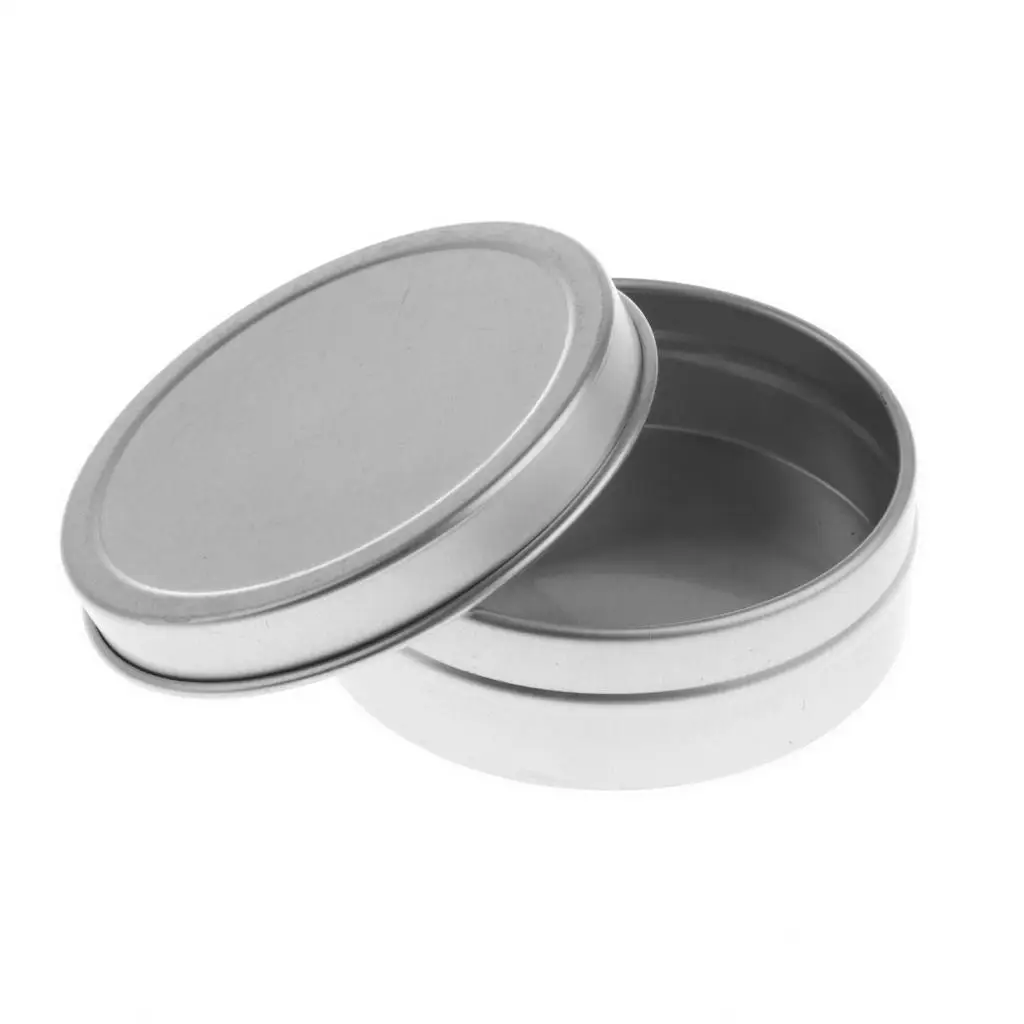 10pcs 60ml Empty Round Lip  Tin Containers Bottle Case with Lid