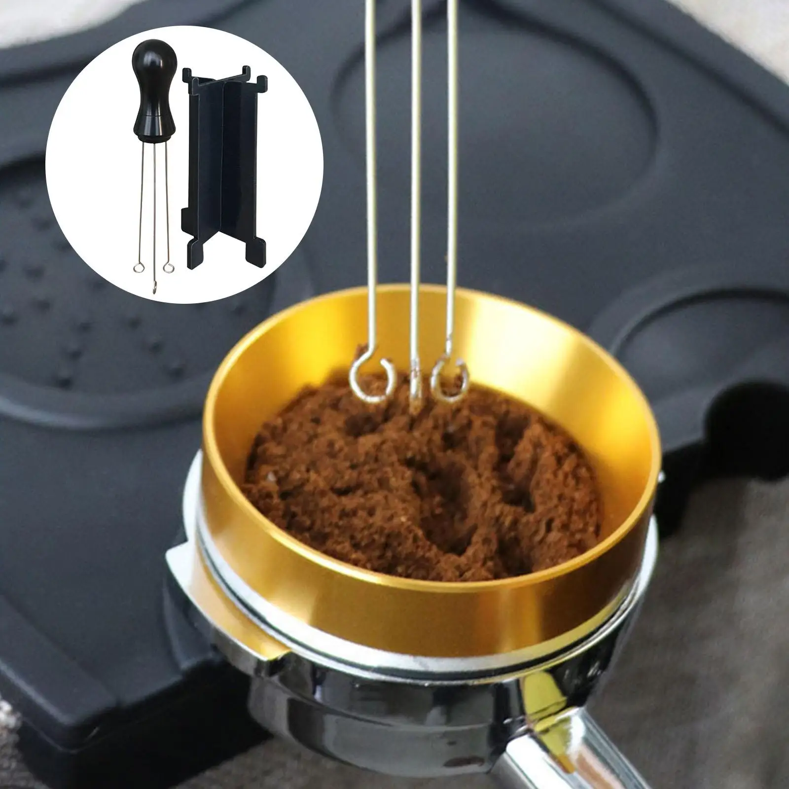 Espresso Tamper Arc-Shaped Stitch Wider Stir Area Leveler Needle Type Tools