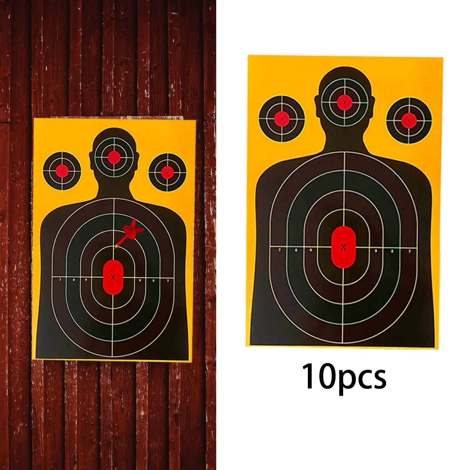 10Pcs Silhouette Target Wargame Durable without Stand Portable Outdoor Activities Target Paper Hunting Silhouette Target Target