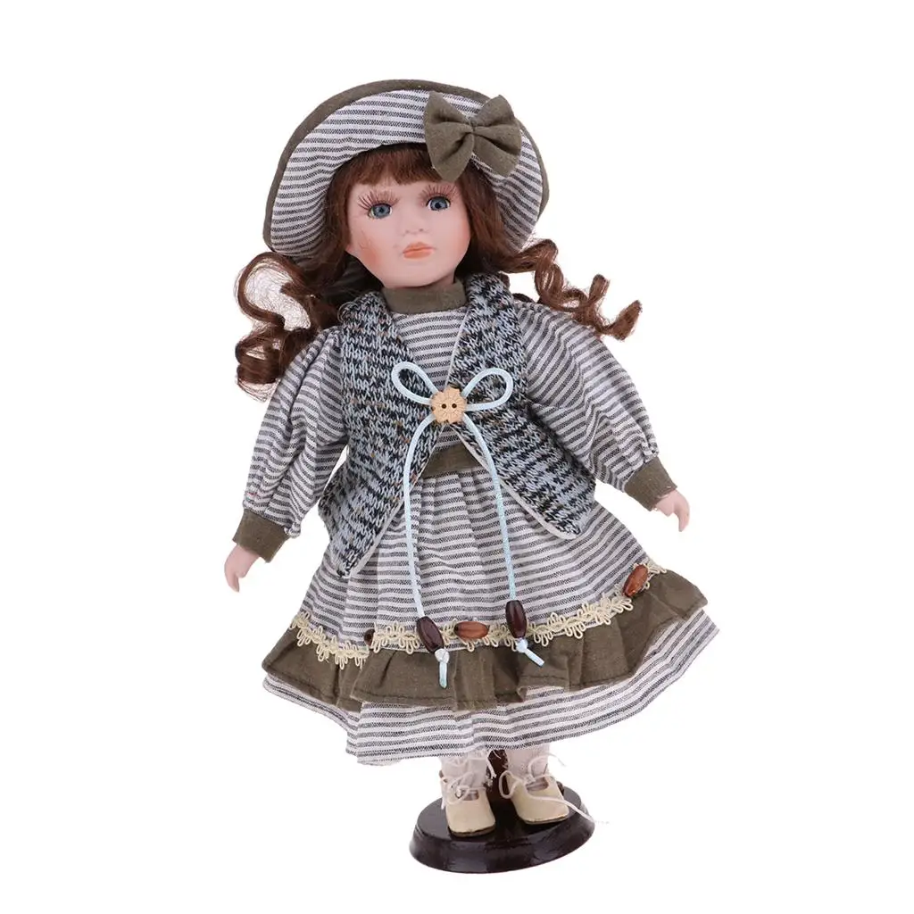 30cm Classical Porcelain Girl Doll People Action Figure in  Gift