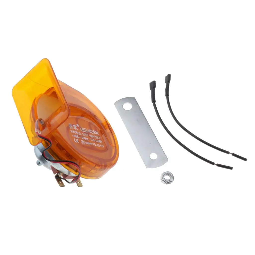 115DB 12V Electric Snail Horn ABS For Car Motorcycle Accessories Orange
