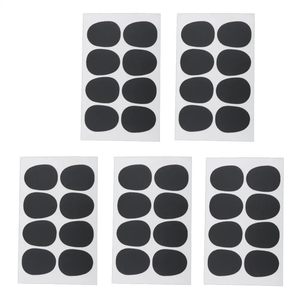 40 Pieces Alto/Tenor Saxophone Mouthpiece Patches Pads Rubber Cushions, Black