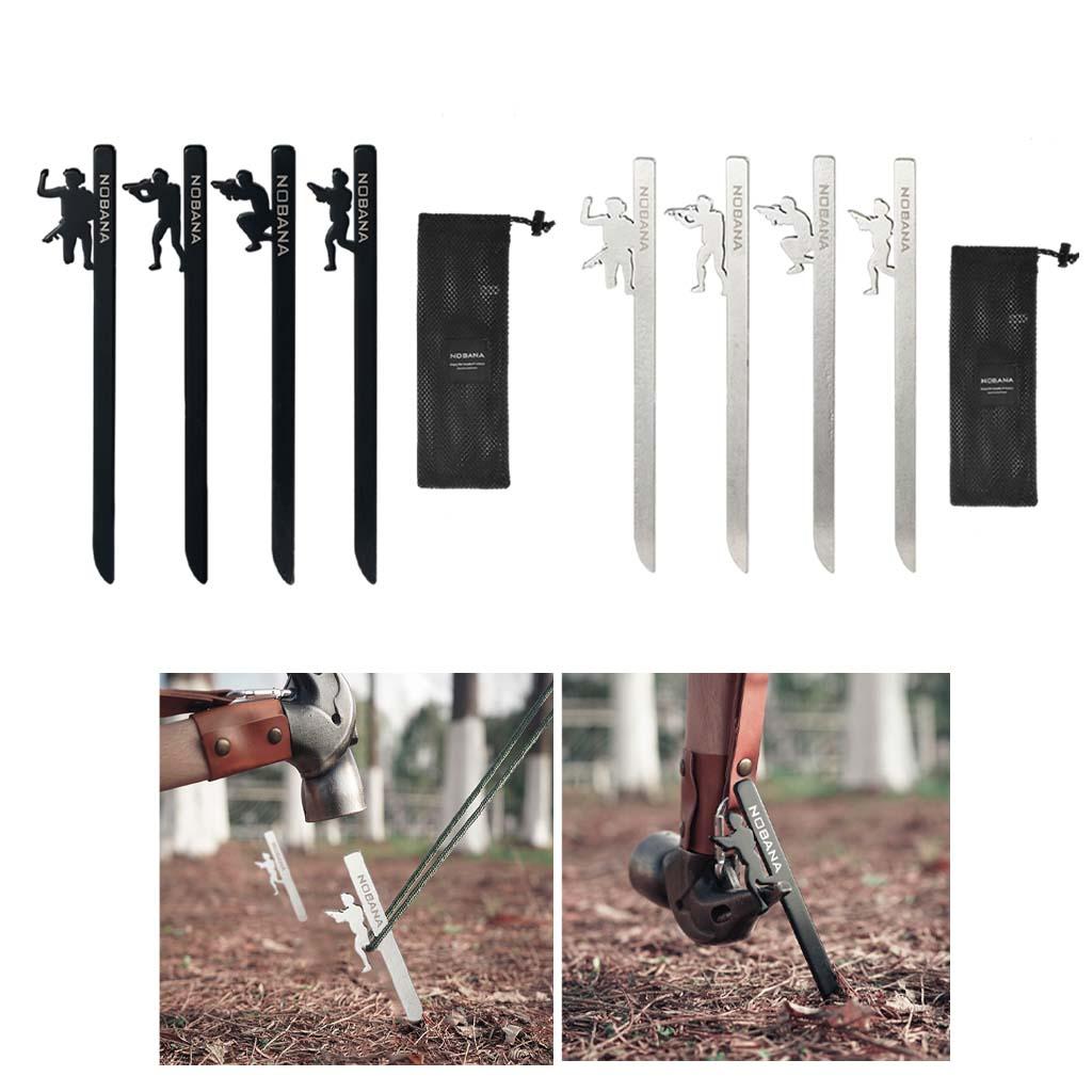 4x High Strength Tent Nails Stakes Sand Peg Canopy Rope Snow Awning for Camping Trip Tent Accessaries Outdoor Gardening