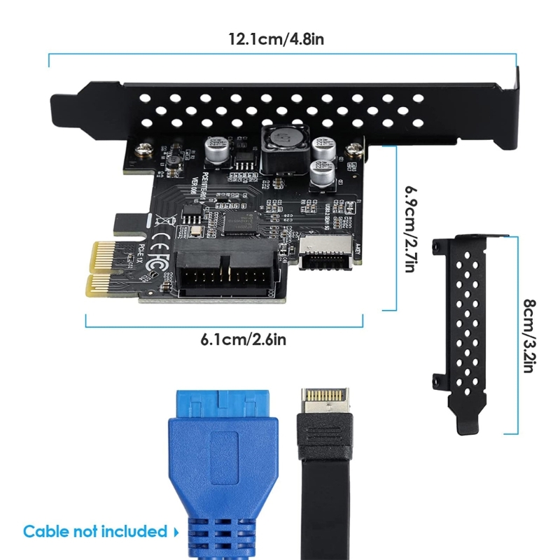 Title 5, PCI-E 1X zu USB 3.2 GEN1 5 Gbit/s Typ-E A-Key-E...