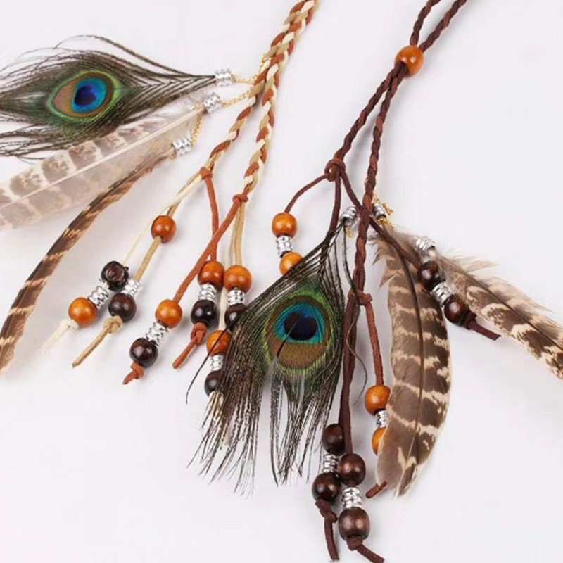 Indianischer kopfschmuck boho federn stirnbänder indischer kopfschmuck federn kopf bedeckung boho kopf bedeckung hippie schmuck – Detail 6