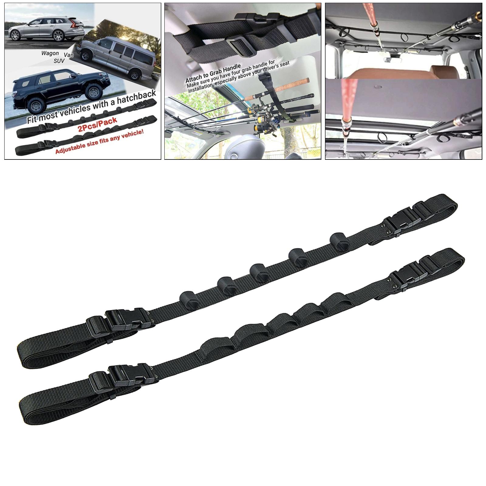 2x Vehicle Fishing Rod Holder Cars SUV Space Saving Travel Belt Rod Saver