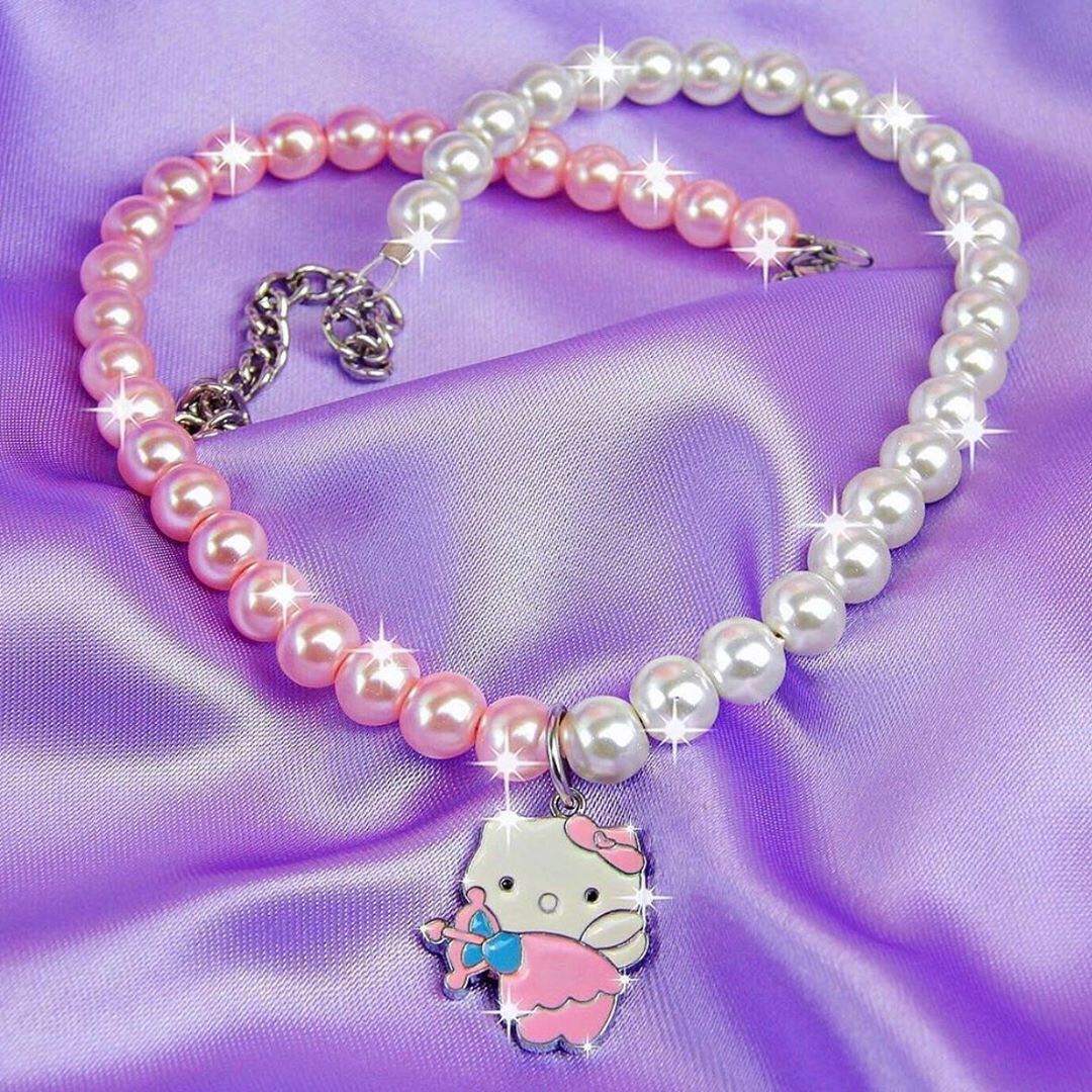 pearl hello kitty necklace