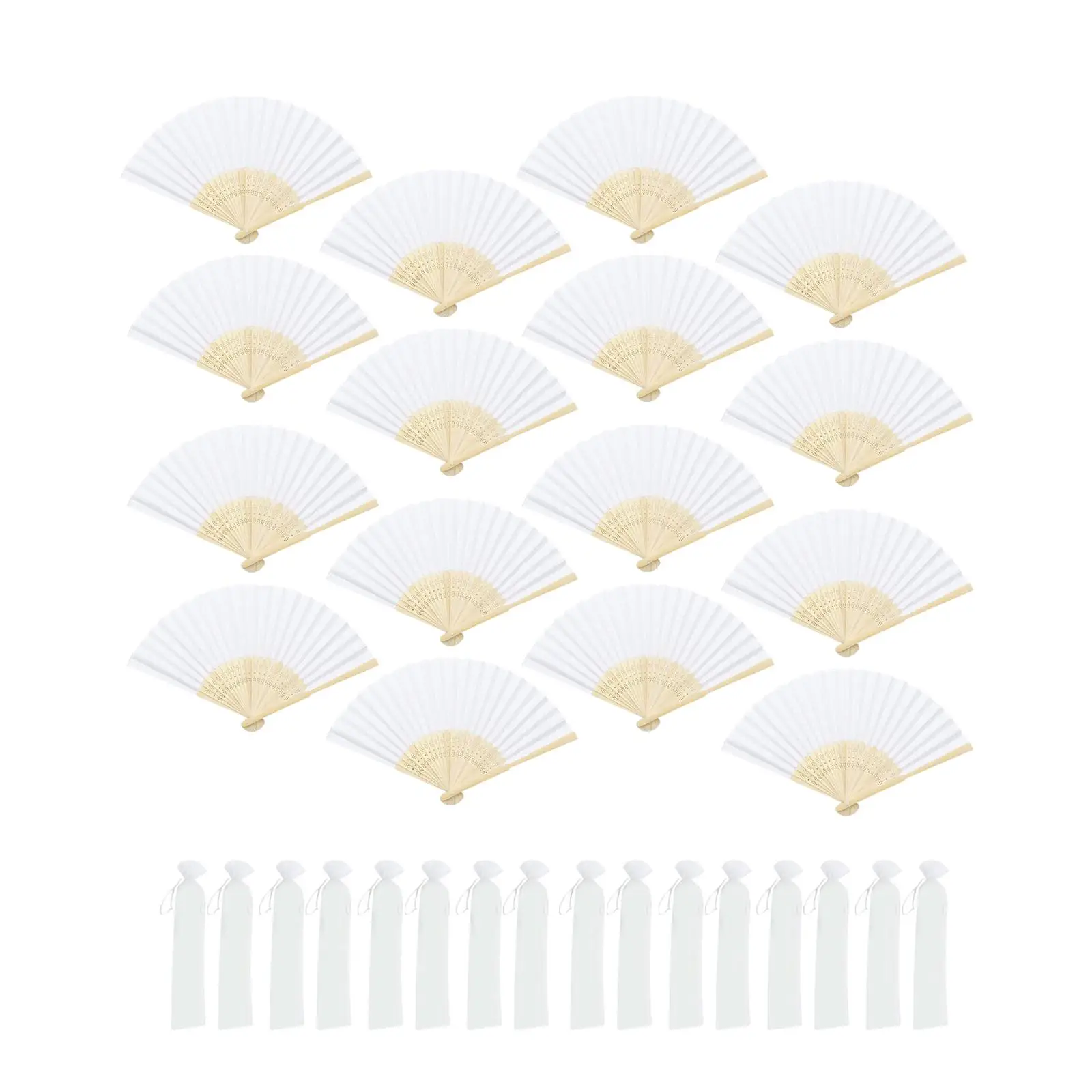 16 Pieces Handheld Paper Fans for Kids Drawing Handmade Hand Fans Paper Folding Fans Bulk for Party Wall Home Wedding Gift