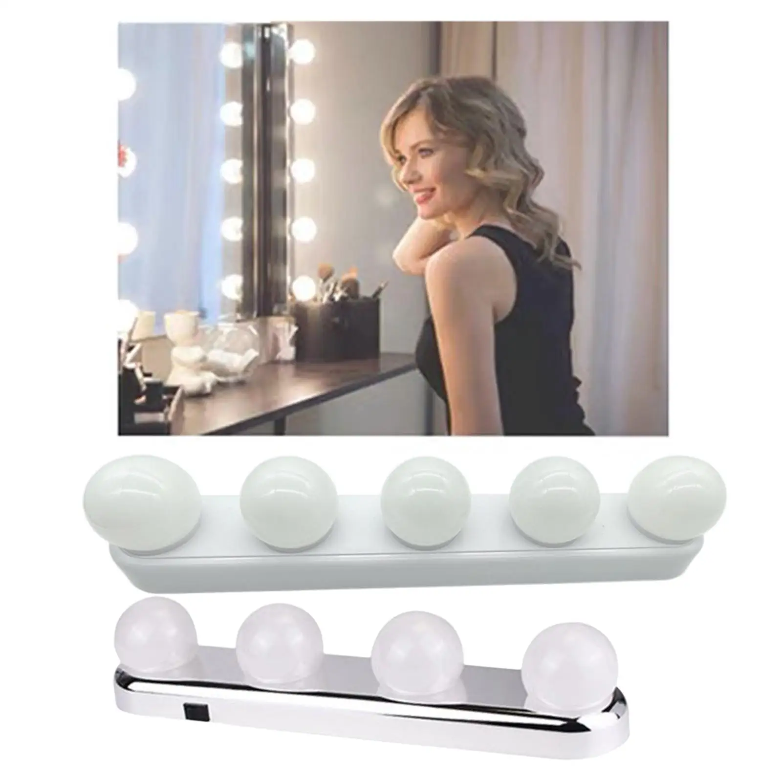 LED Makeup Mirror Light Headlight Warm White Bright Wall Lamp for Bathroom Dressing Table Beauty Mirror Fashion Show Cabinet