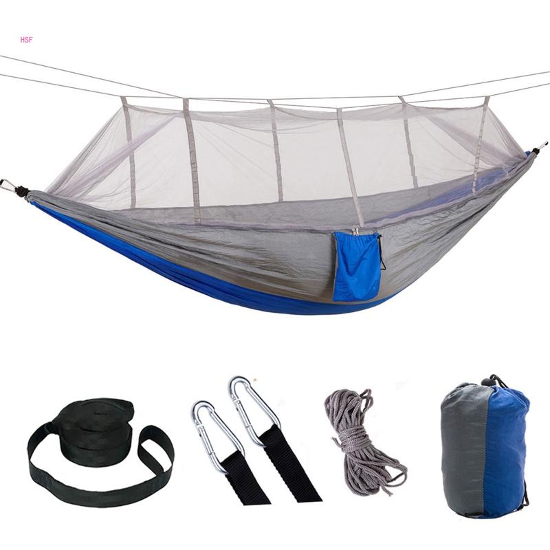 Description Picture 4 of itemMosquito Net Hammock Set Lightweigh Swing Hammocks Hanging Parachute for 2 Person Outdoor Camping Rest Pop-up