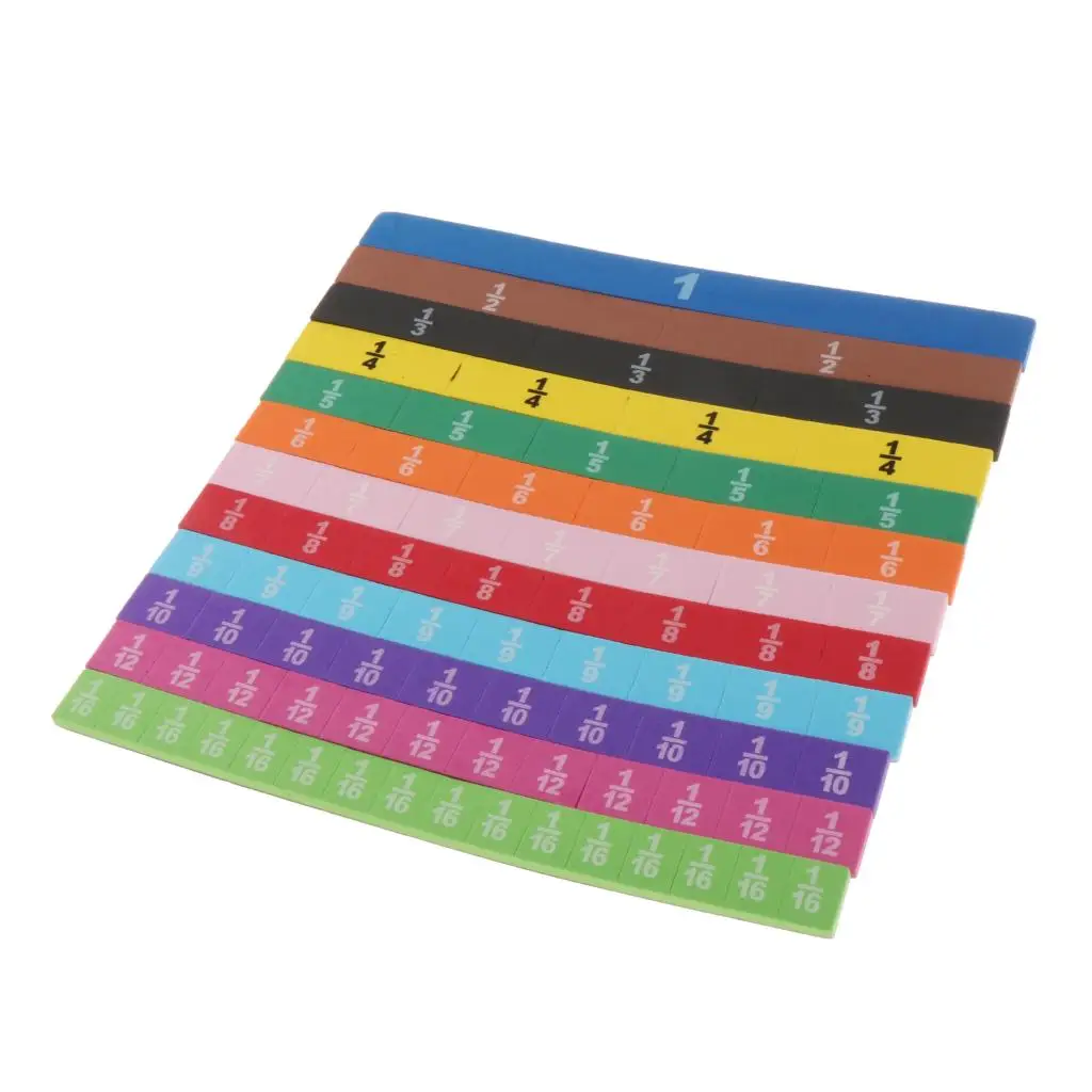 83pcs Colorful  Rainbow Counting Fraction Tiles Mathematics Montessori Teaching