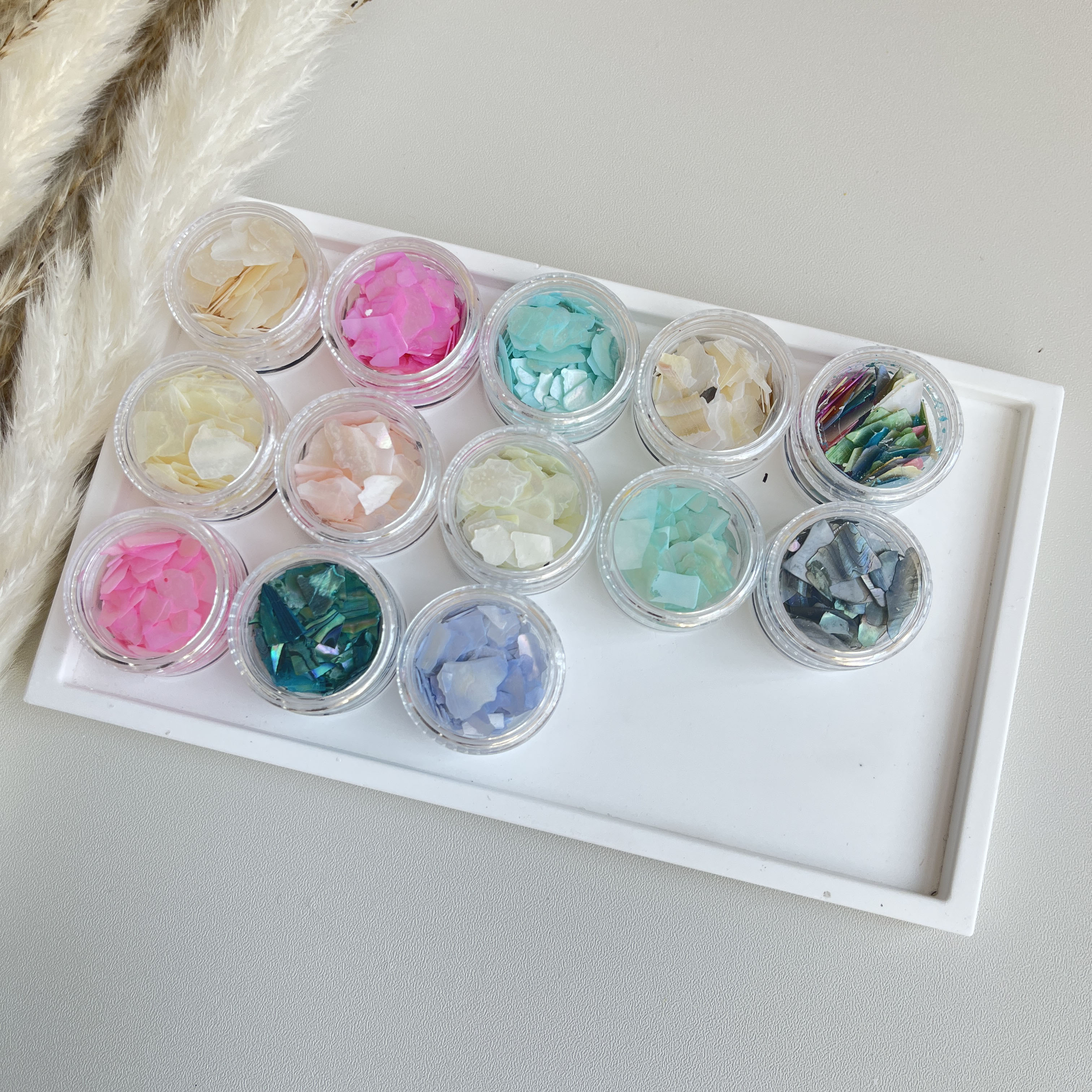 5g farbige schöne Muschel fragmente Diamanten Dekoration für DIY Artefakt Ohrringe Schmuck Abzeichen Keramik Handwerk Ornament – Detail 4