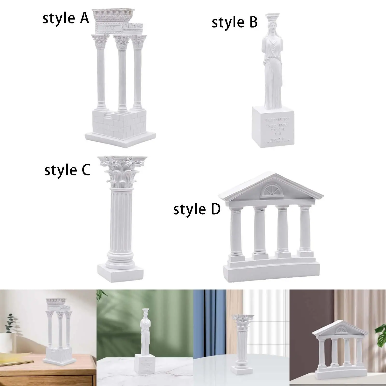 Creative Roman Column Statue Candle Holder Miniature Sculpture Candelabra Stand