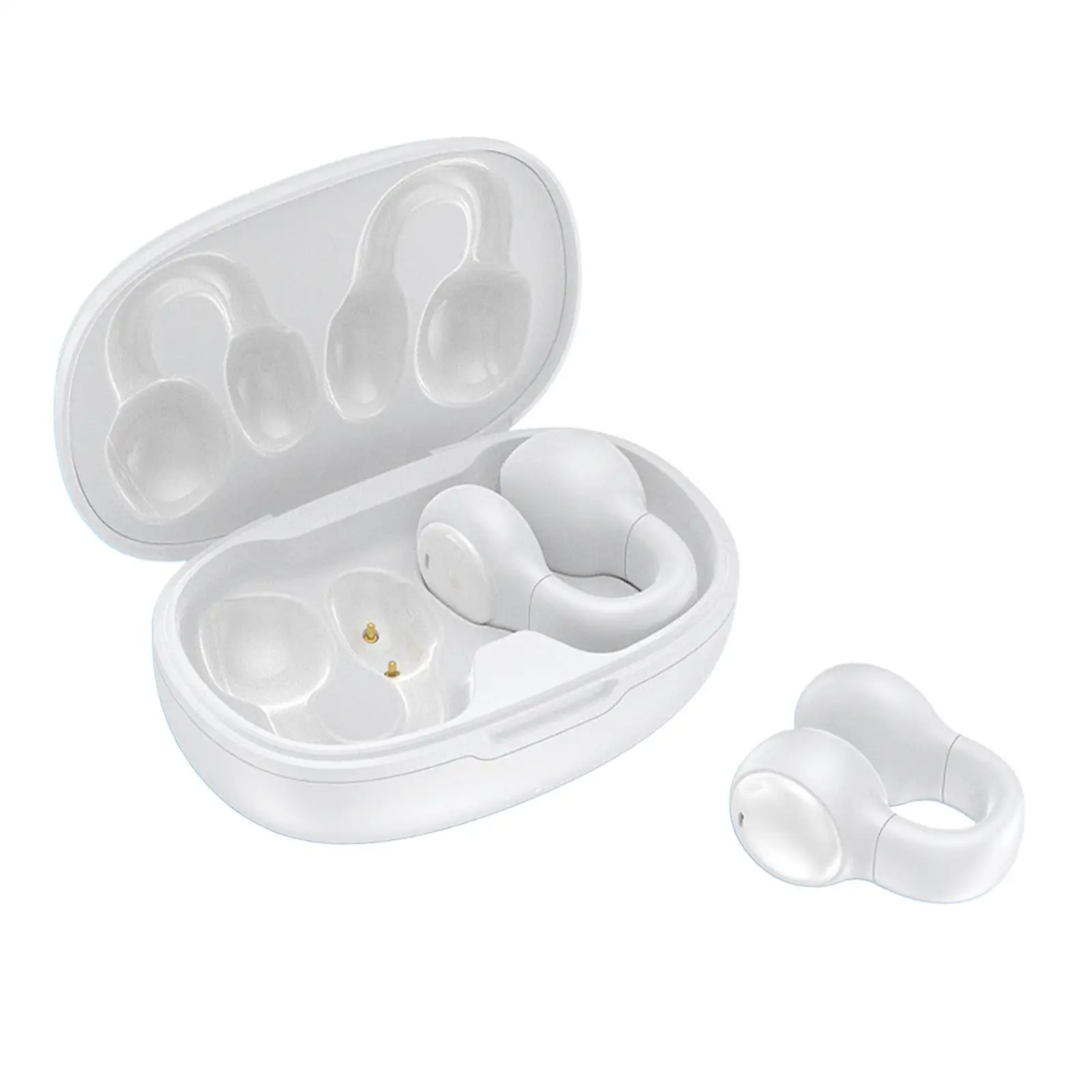 Ear Clip Headphones with Case Calling Noise Canceling Earphones Headset for Office