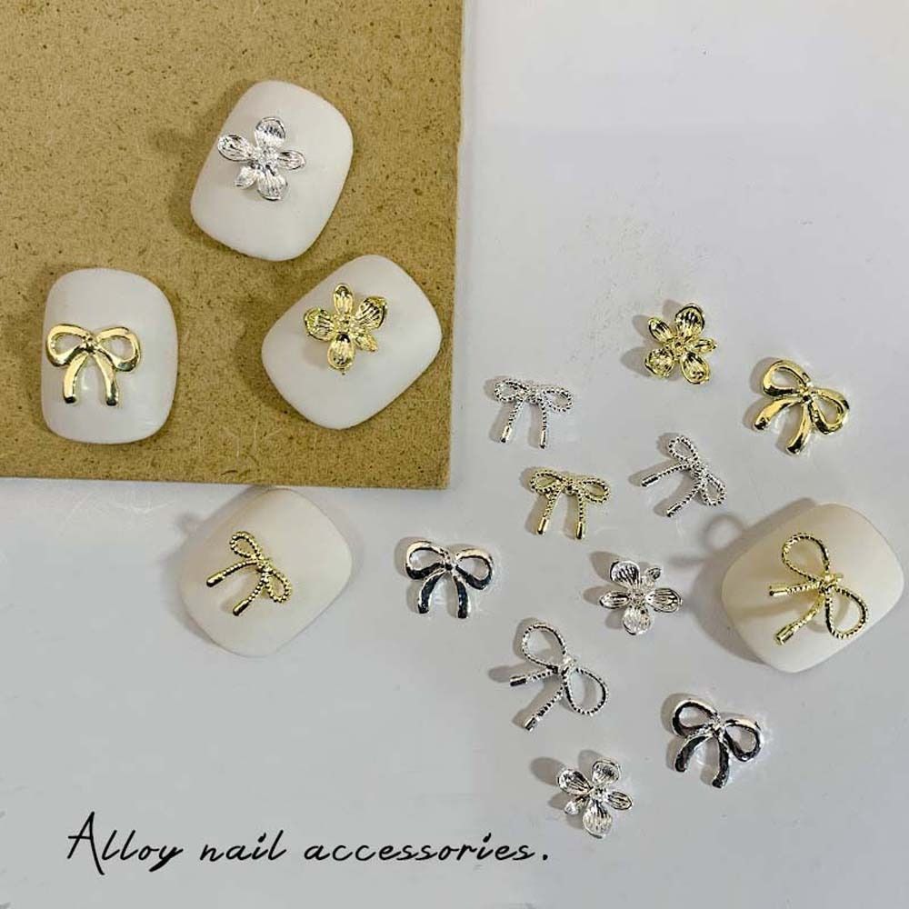 Best of Gold Silver Flowers Manicure Accessories Nail Rhinestones Nail Art Jewelry Bow Nail Decorations 3D Nail Art Drills Reviews & Tips