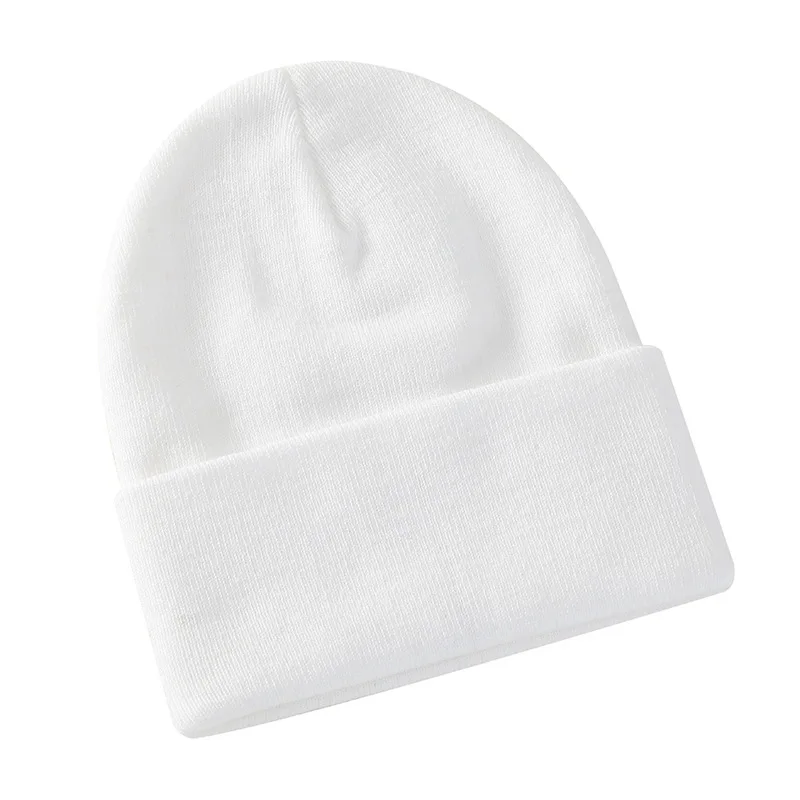 Charmingjolly Solid Color Women Knitted Hat Men Winter Pure Warm Ear Protection Beanie Bonnet Acrylic Korean Style Fashion Youth Girls Cap 