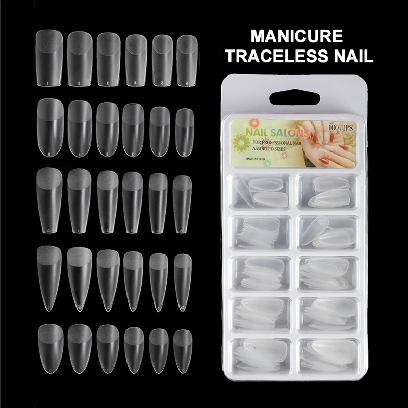 Best of 100pcs / Box Clear Seamless Acrylic Press On False Nails T-shaped Nails Water Drop Nails Tips For Extension Manicure Tools Reviews & Tips