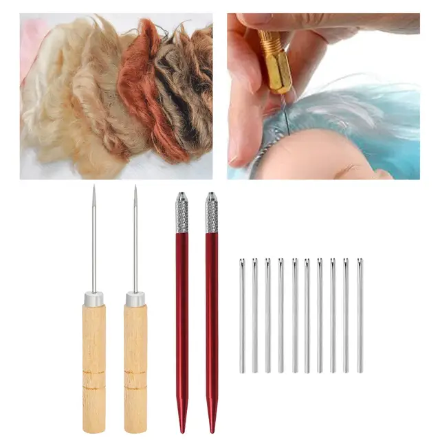 Doll Rerooting Tools with Needles Doll Making Kit for DIY Doll Handle Felting Beginners Curler Transplant AliExpress