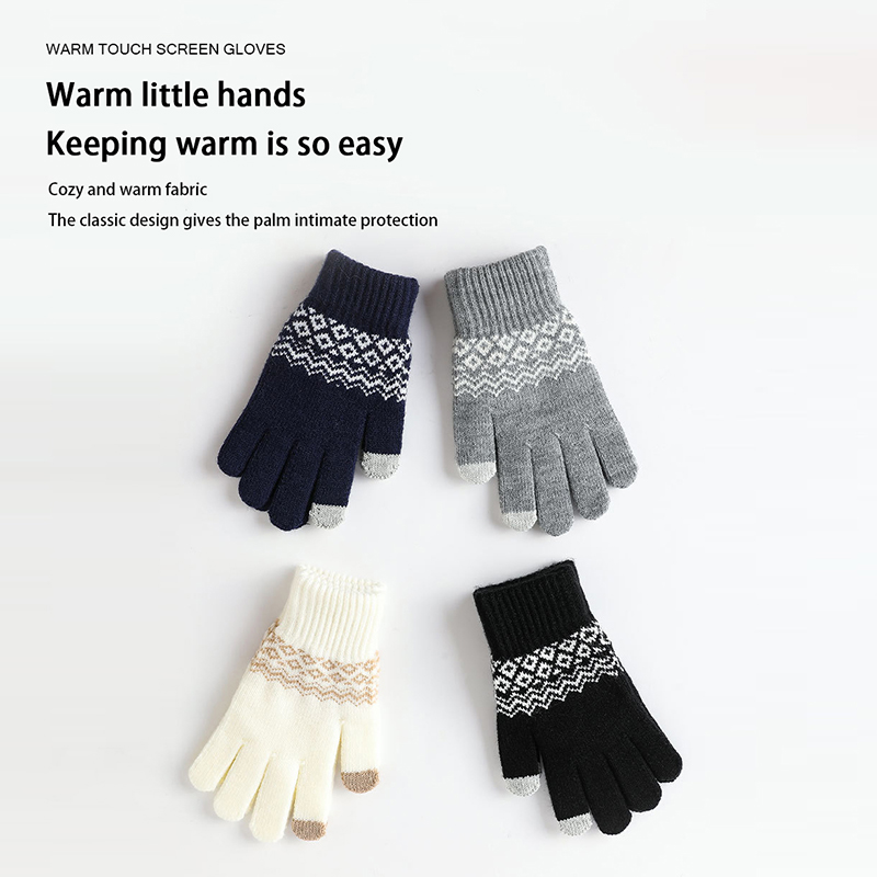 Winter Warm Knitted Gloves Mobile Phone Touch Screen Knitted Gloves Winter Thick Warm Cycling Riding Adult Gloves For Men Women