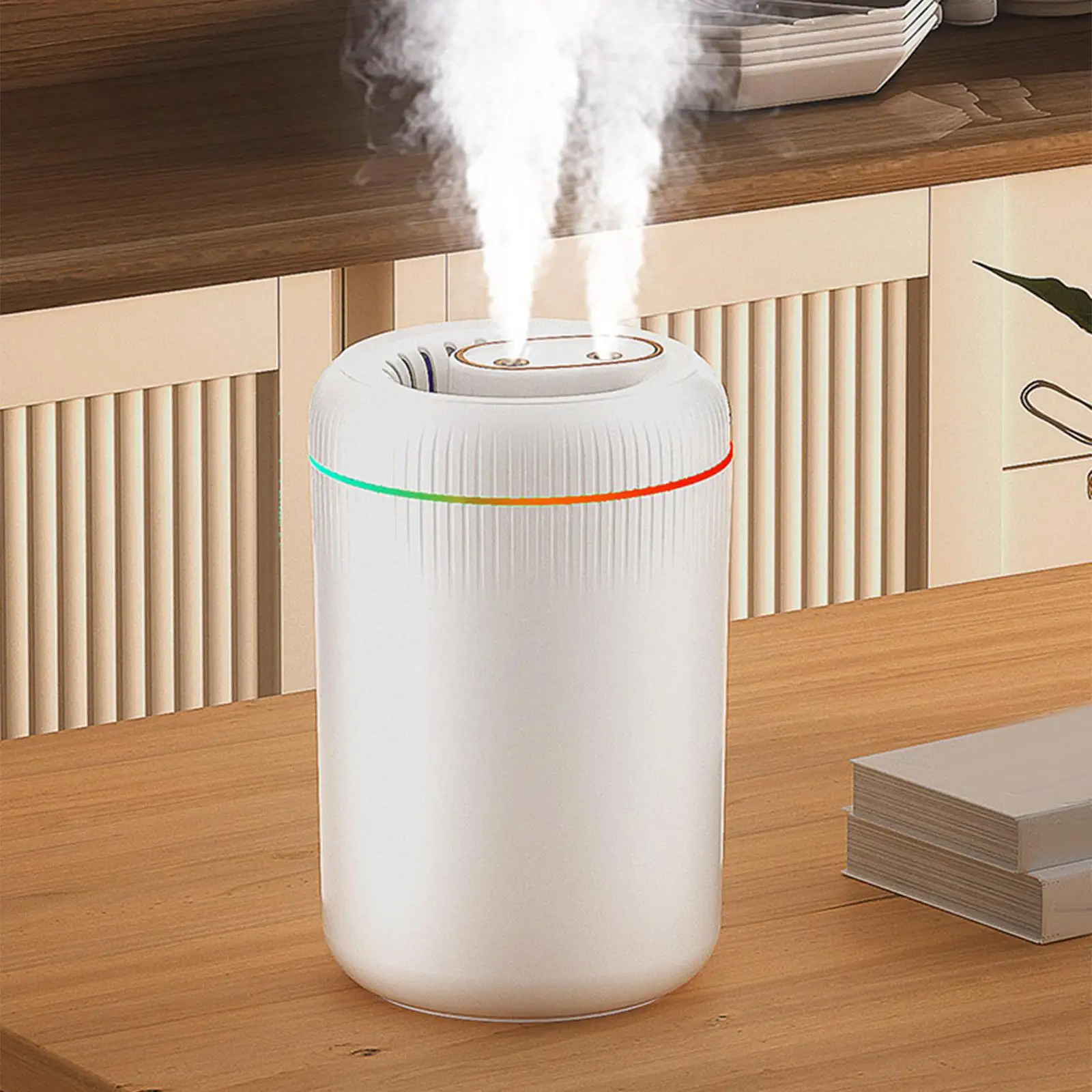 Portable Air Humidifier Double Spray Nozzle 3500ml Night Light Oil Silent USB Diffuser Bedroom