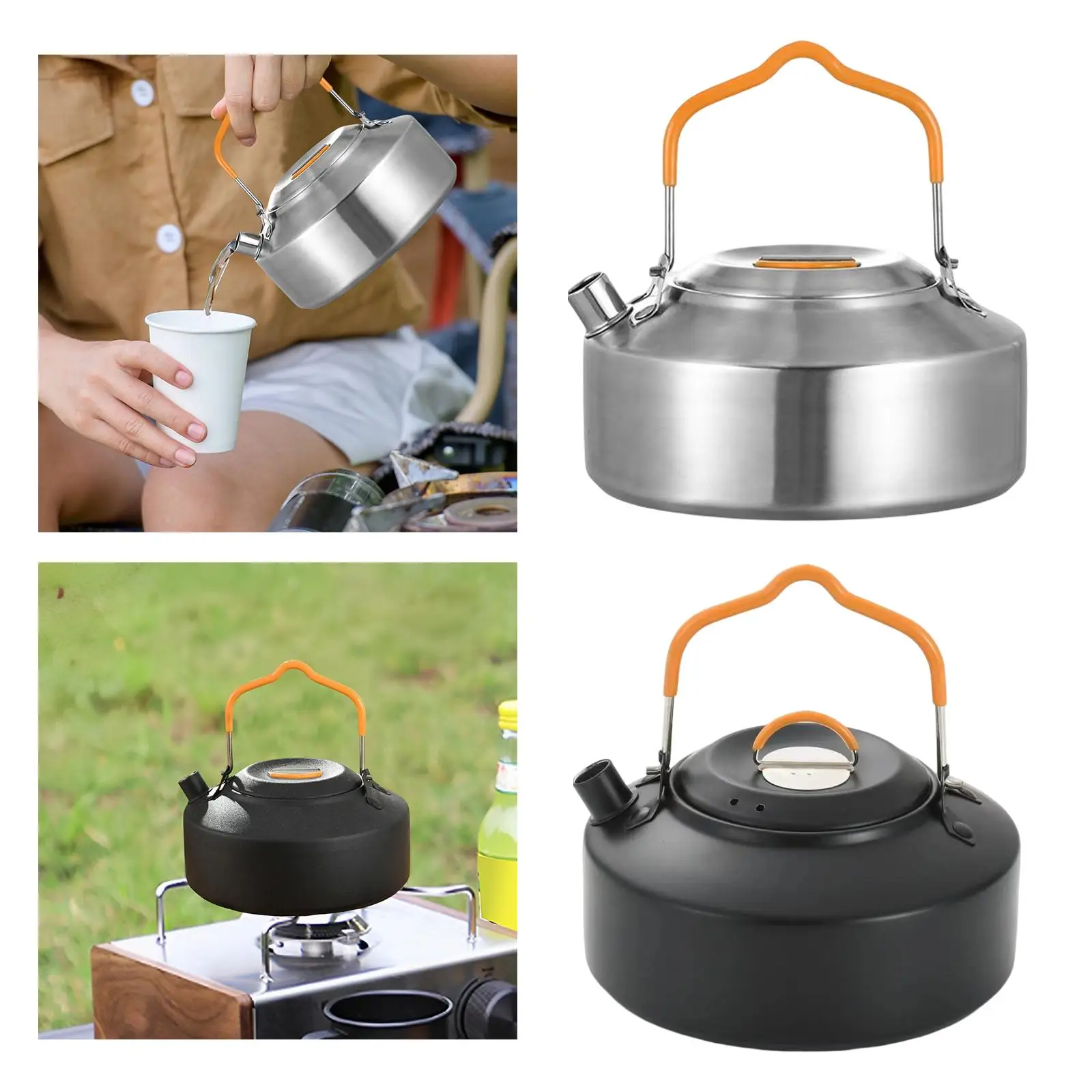 Camping Stovetop Kettle Teapot Outdoor Tea Coffee Pot for Mountaineering